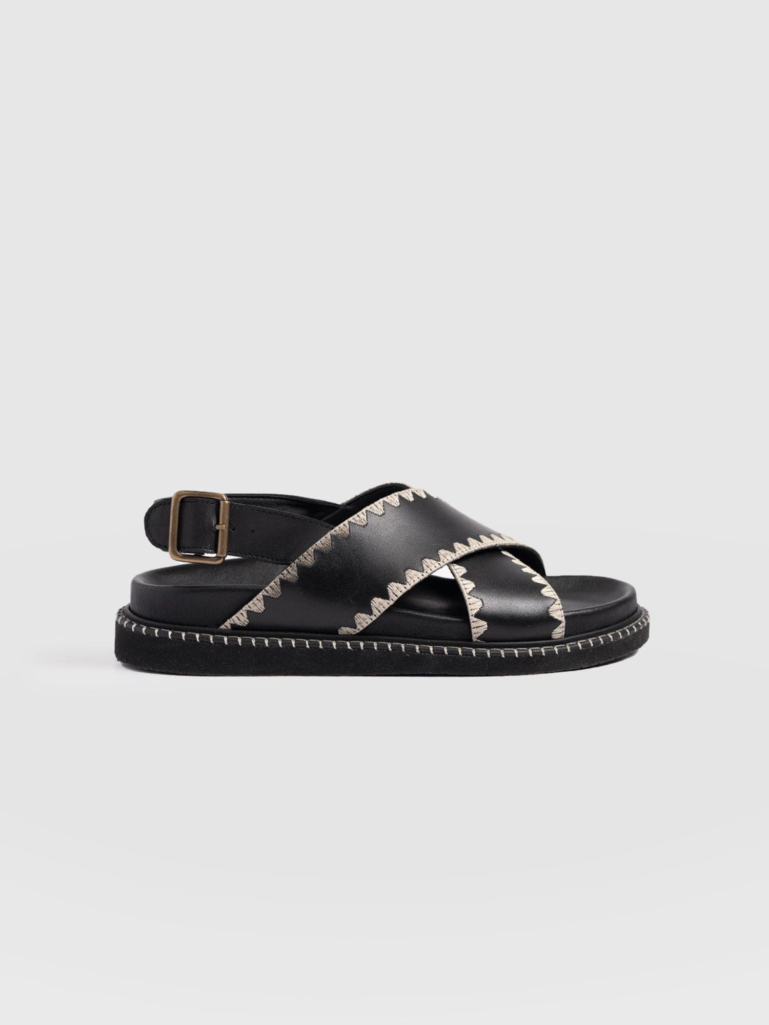 Bonnie Cross Over Sandals - Black
